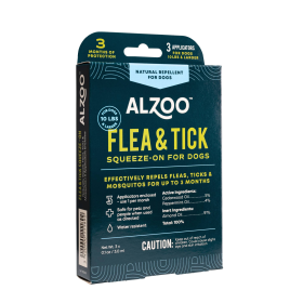 ALZOO Plant-Based Flea & Tick Repellent Squeeze-On Dog