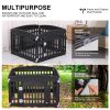 Pet Playpen Foldable Gate for Dogs Heavy Plastic Puppy Exercise Pen with Door Portable Indoor Outdoor Small Pets Fence Puppies Folding Cage 4 Panels M