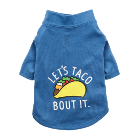 The Essential T-Shirt - Let's Taco Bout It (Color: Blueberry Blue, size: small)