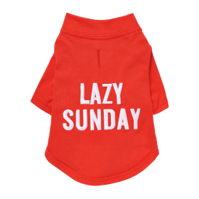 The Essential T-Shirt - LAZY SUNDAY (Color: Candy Apple, size: small)