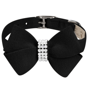 Susan Lanci Designs Nouveau Bow Collar (Color: Black, size: large)