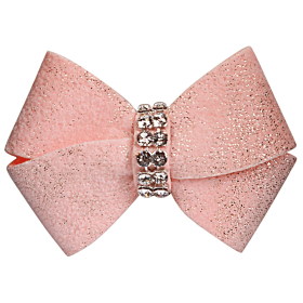 Susan Lanci Designs Glitzerati Nouveau Bow Hair Bow (Color: Puppy Pink Glitzerati, size: XS)