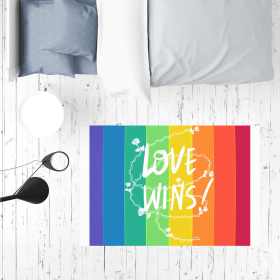 Love Wins Sublimation Rug / Pet Feeding Mat (size: 120 x 80 cm)