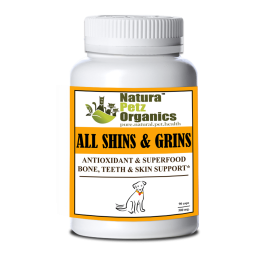 All Shins & Grins Capsules - Antioxidant Super Food Bone, Eye, Teeth & Skin Support Dog & Cat* (size: DOG/ 90 caps / 500 mg.)