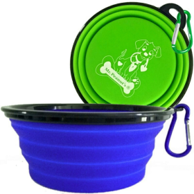 Collapsible Silicone Travel Bowls (size: XL 34oz (for Larger Pets))