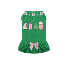 Pink Holiday Fun- Dog Dress (size: XS)