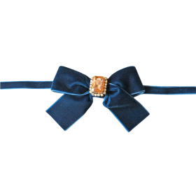 Luxurious Velvet Bow Necklace (Color: Royal Blue)