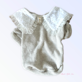 Princess Lace Lapel Sweater (size: X Small)