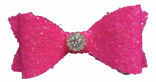 Glitter and Gloss Bows (Color: Hot Pink)