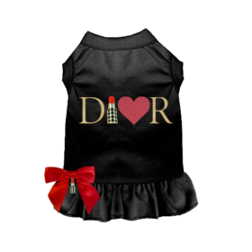 Glitter Dior-able Lipstick Dog Dress (size: X Small)