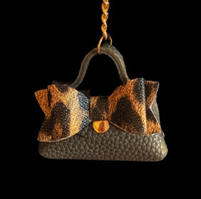 Leopard Faux Fur Pickup Bag (size: small)