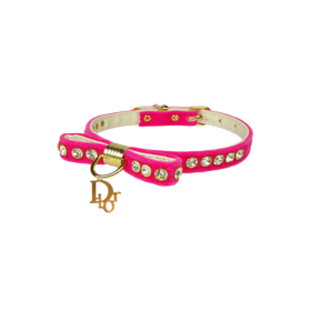 Dior-able Velvet Bow Dog Collar (size: 10")