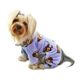 Silly Monkey Fleece Turtleneck Pajamas (Color: Lavender, size: XS)