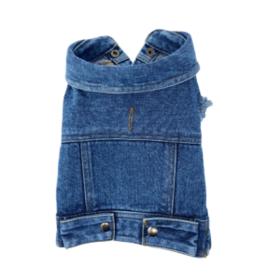 Authentic Denim Vest (Color: Indigo, size: X-Small)