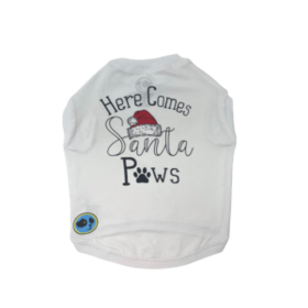 Santa Paws Tee (Color: White, size: X-Small)