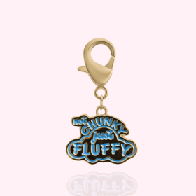 "Not Chunky Just Fluffy" Dog Collar Charm (Color: gold)