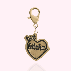 "Best Bitches" Dog Collar Charm (Color: gold)