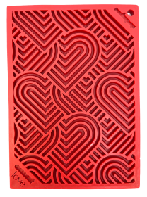 Heart Design "Love" eMat Enrichment Lick Mat (Color: Red, size: small)