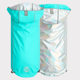 GF Pet Reversible Raincoat (Color: Neon Aqua, size: 2XL)