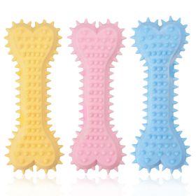 2pcs New dog grinding teeth biting toys Creamy scented with prickly flat bones Large and small dog teeth grinding toys; dog's gifts (Colour: 2pcs, size: blue)