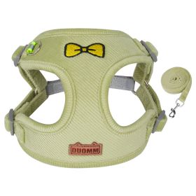 dog Harnesses and dog leash set; Pet Traction Rope Vest Pet Chest Strap Small and Medium Dog Strap Reflective Dog Walking Rope Wholesale (Specification (L * W): XL, Colour: Green)